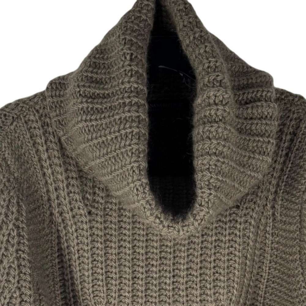Banana Republic Merino Wool Alpaca Blend Cowl Neck Sweater Womens M Olive Green